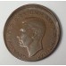 AUSTRALIA 1948Y. HALF  1/2 PENNY . ERROR . LARGE MIS-STRIKE . OFF CENTRE